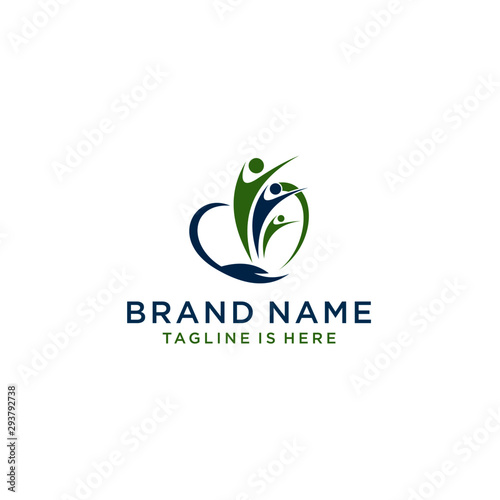 Fun people Healthy Life Logo template