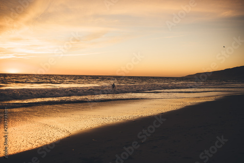 Sunset in Malibu Beach, USA