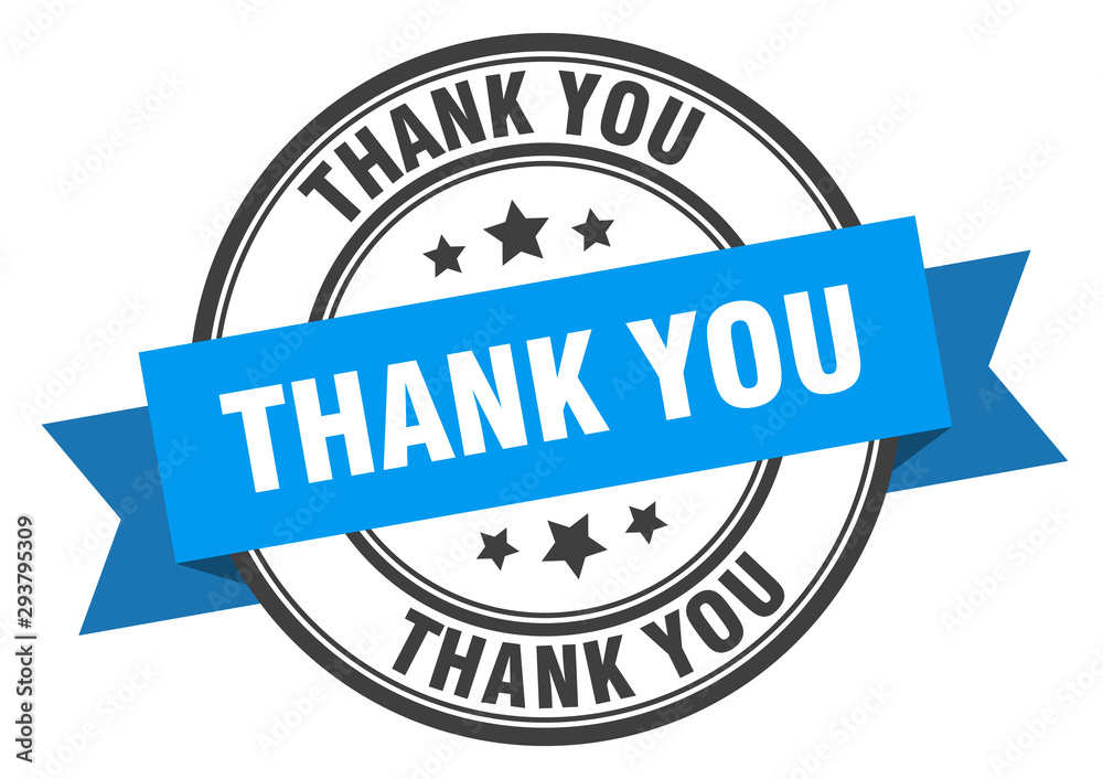Fototapeta premium thank you label. thank you blue band sign. thank you