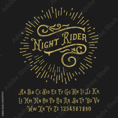 Original Handmade Textured Font Duo. Retro Typeface. Vector Illustration.