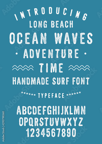 Original Handmade Decorative Textured Font. Retro Typeface. Vector Illustration.
