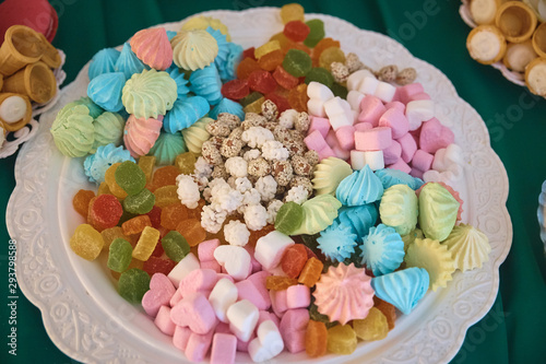 candy in a plate on the table