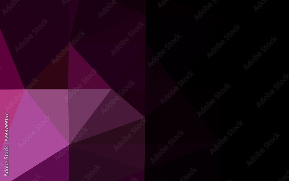 Obraz premium Dark Purple vector abstract polygonal cover. Creative illustration in halftone style with gradient. Completely new template for your business design.
