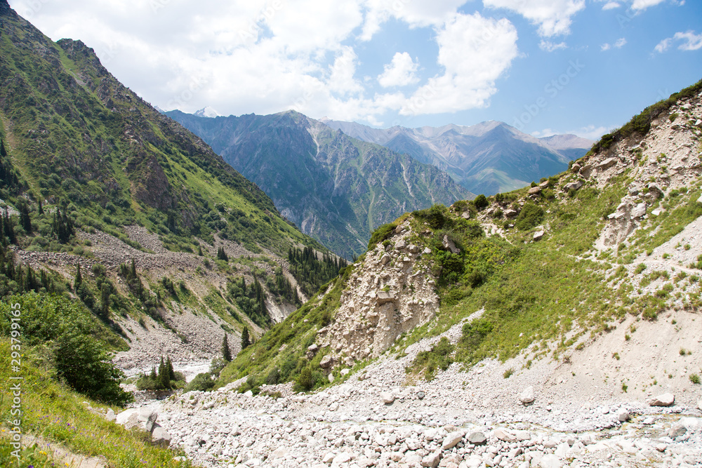 Mountains of Tian Shan range in Kyrgyzstan near Ala Archa National Park
