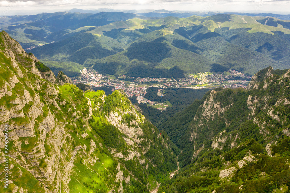 Aerial View of Bucegi Mountains in Romania