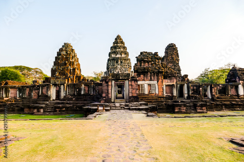 Beautiful photo of thai phimai angkor era temple ruin taken in thailand photo