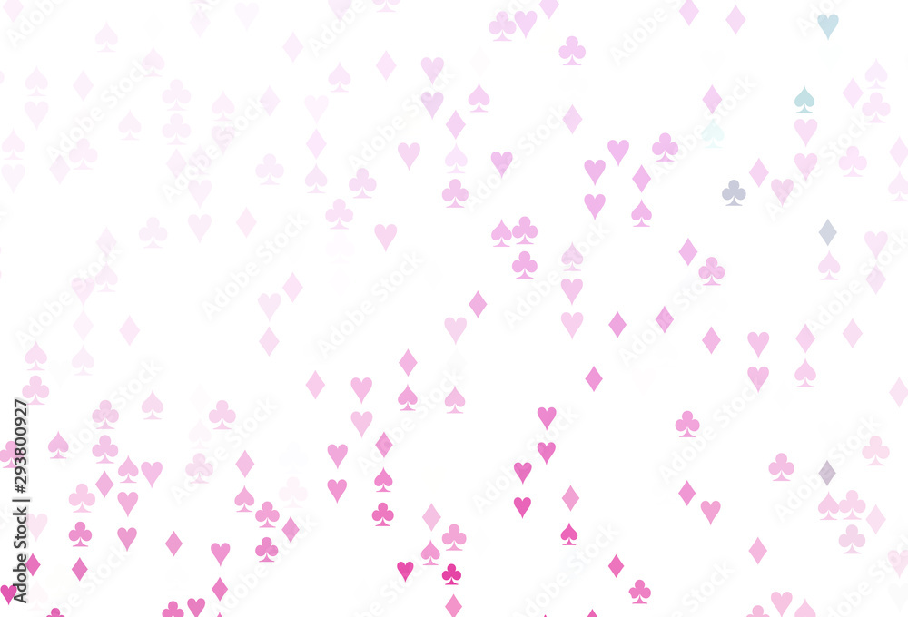 Light Pink vector background with cards signs.