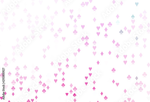 Light Pink vector background with cards signs.