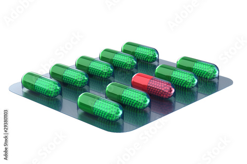 set capsules on white backg...