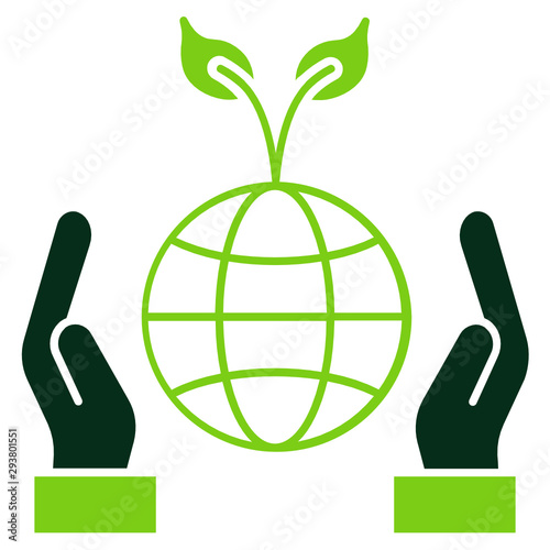 Eco Green Life, Save the Ozone Layer Vector Icon Concept