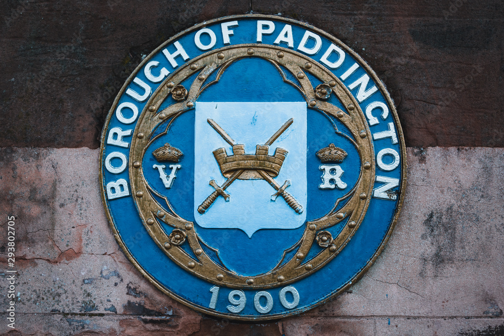 Borough of Paddington Sign in London, England Borough of Paddington Sign in London, England