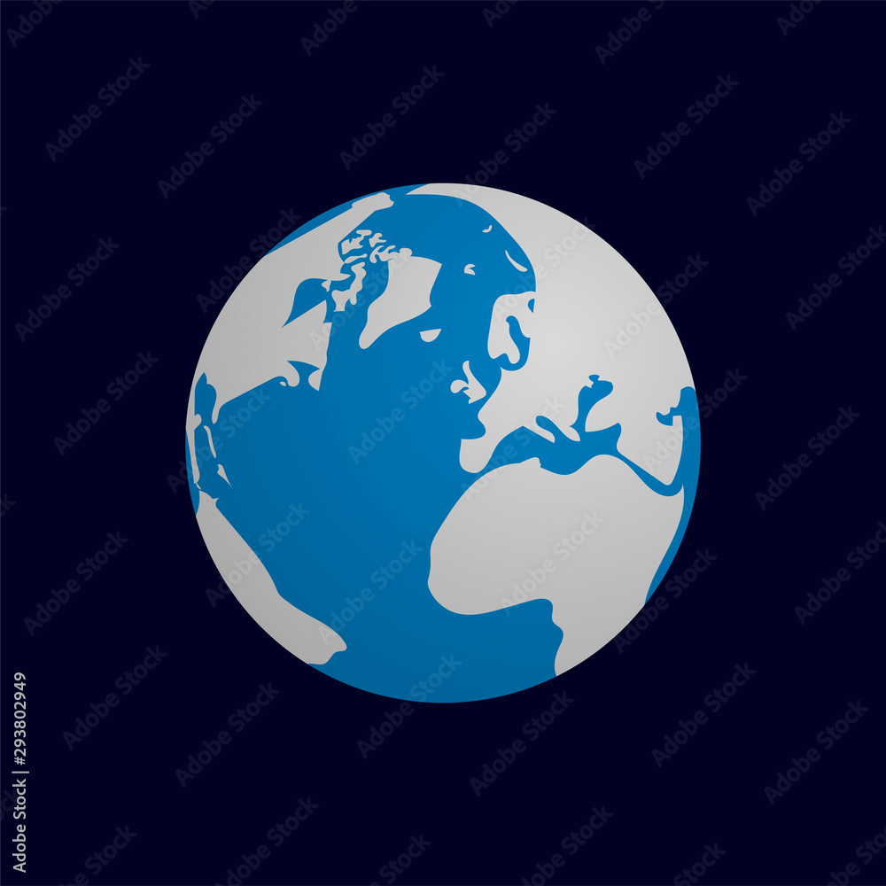 Obraz premium Earth. Blue planet. Isolated. Vector