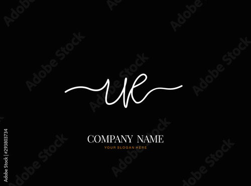 U E UE Initial handwriting logo design with circle. Beautyful design handwritten logo for fashion, team, wedding, luxury logo.