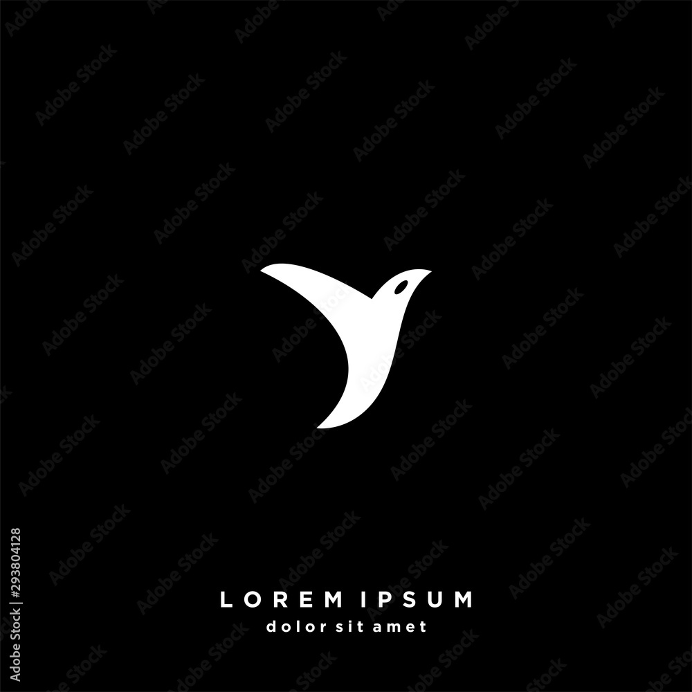 Initial Letter Y Bird Abstract Logo Vector Design Template . on black background . Initial Letter Y Bird Abstract Logo Vector Design Template . on black background .