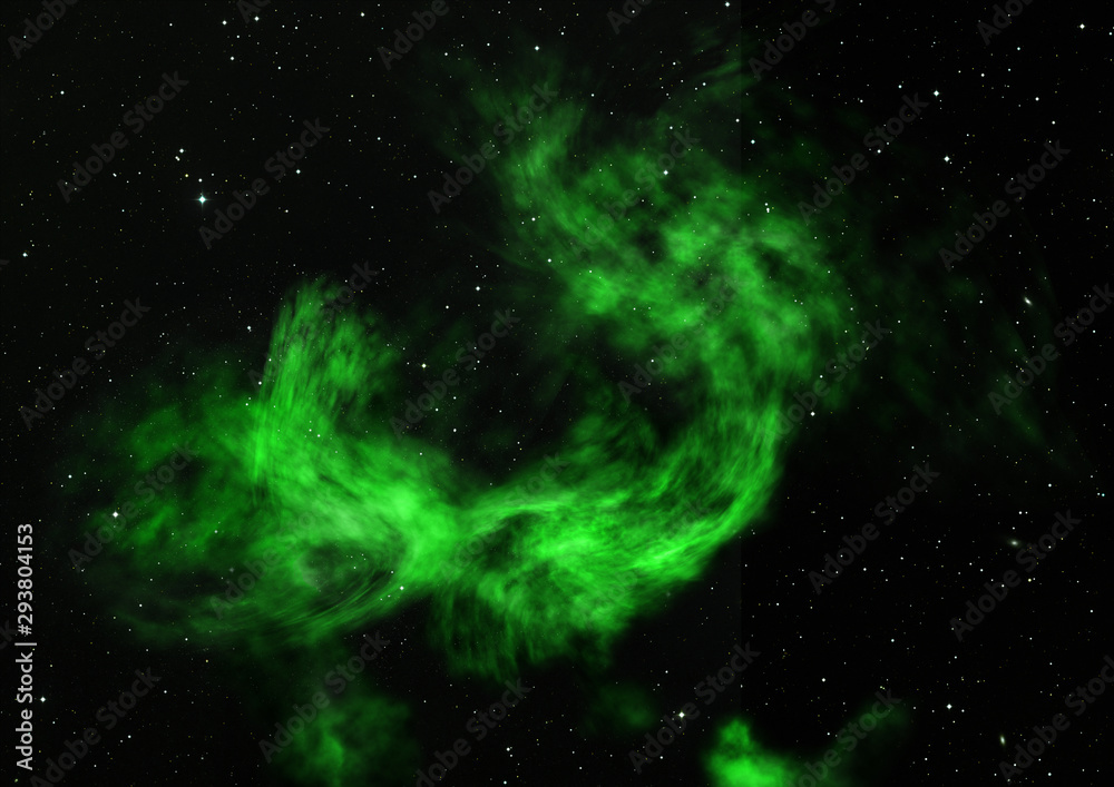 Star field in space and a nebulae. 3D rendering Star field in space and a nebulae. 3D rendering