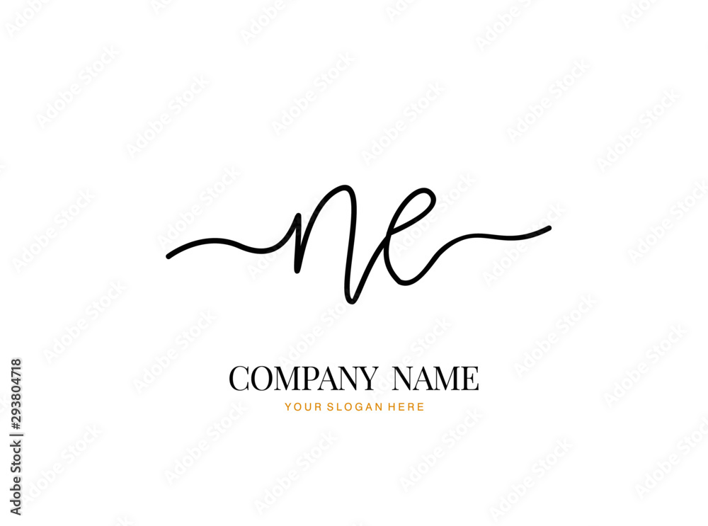 N E NE Initial handwriting logo design with circle. Beautyful design handwritten logo for fashion, team, wedding, luxury logo. N E NE Initial handwriting logo design with circle. Beautyful design handwritten logo for fashion, team, wedding, luxury logo.