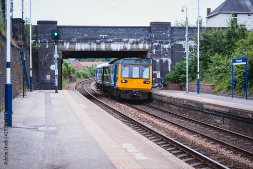 A Train Arrives at Wombwell Railway Station in South Yorkshire