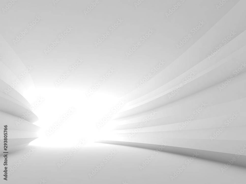Fototapeta premium Włączanie streszczenie biały tunel 3d