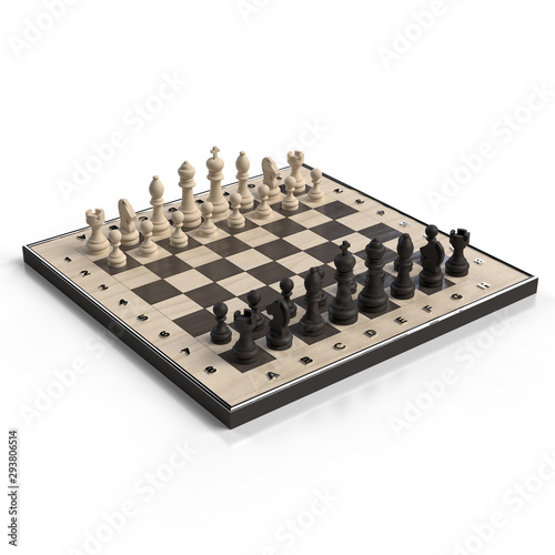 Tabuleiro de jogo de xadrez 3D e peças em branco 1269665 Vetor no Vecteezy