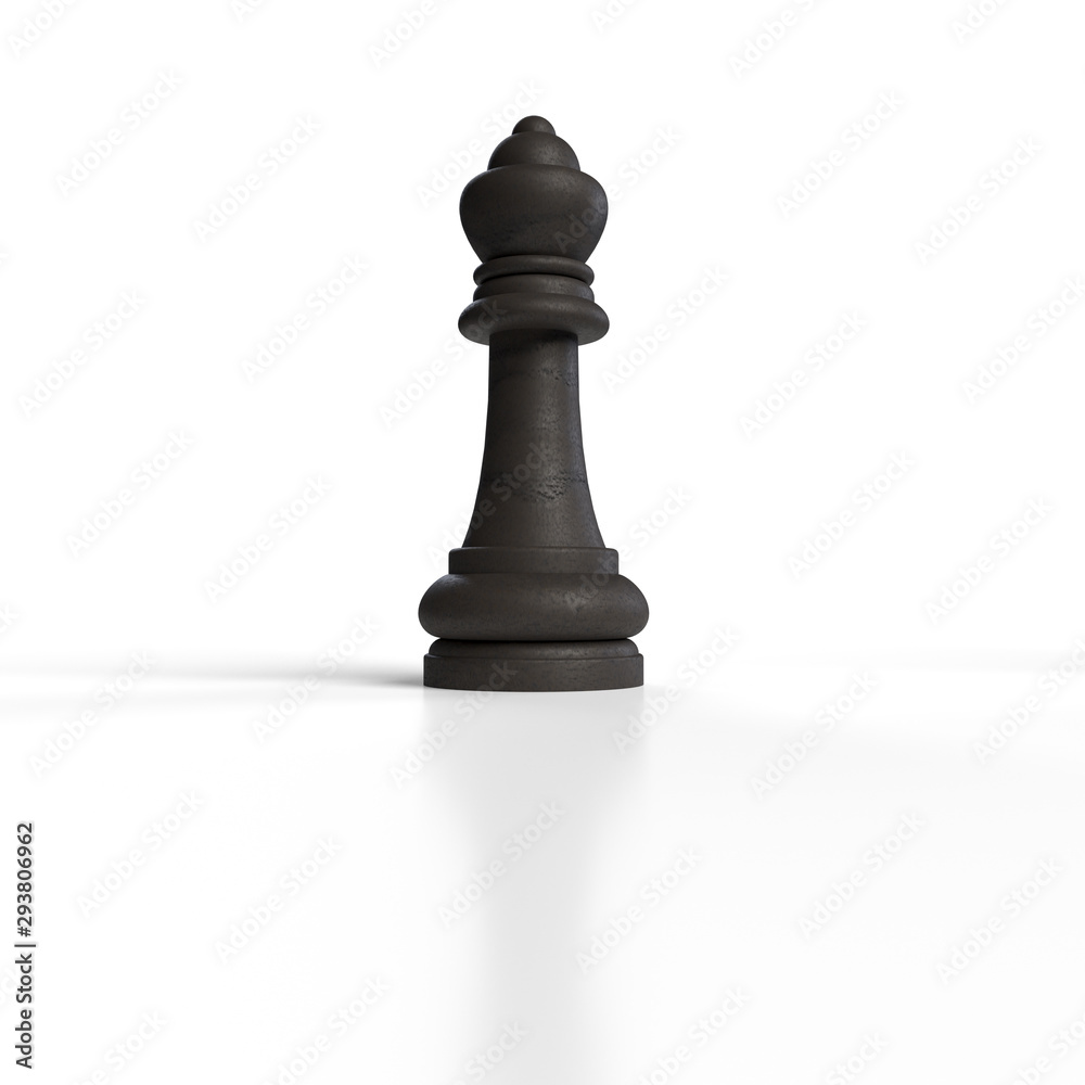 rainha escuro preto Peça de Jogo de Xadrez 3d Render isolado fundo branco  Stock Photo