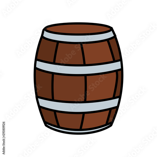 barrel of beer in white background