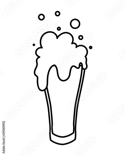 silhouette of mug with beer in white background