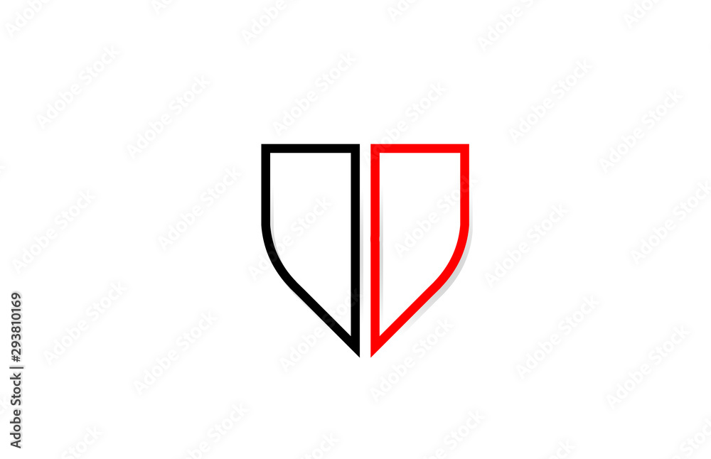 red black line V letter logo alphabet for icon design red black line V letter logo alphabet for icon design