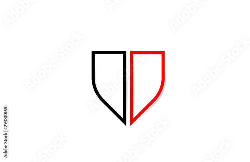 Free Download red black line V letter logo alphabet for icon design - GFXLoad