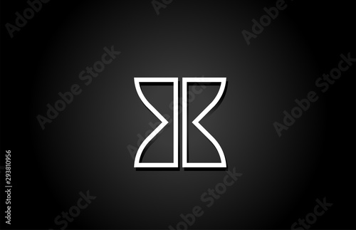 line black and white X letter logo alphabet for icon © dragomirescu