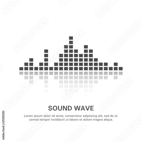 Illustration of an isolated sound wave on a white background 1.