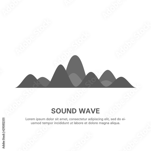Illustration of an isolated sound wave on a white background 13.