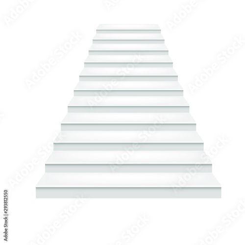 stairs to success. White marble stair isolated on white background  vector illustration