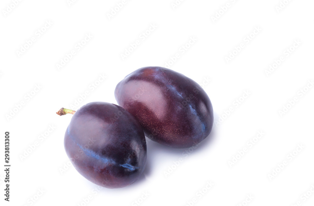 Hungarian plum variety on a white background