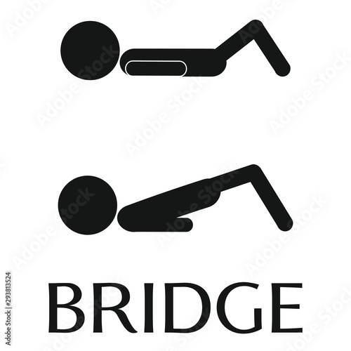 Bridge exercise vector pictogram, isolated simple icon.