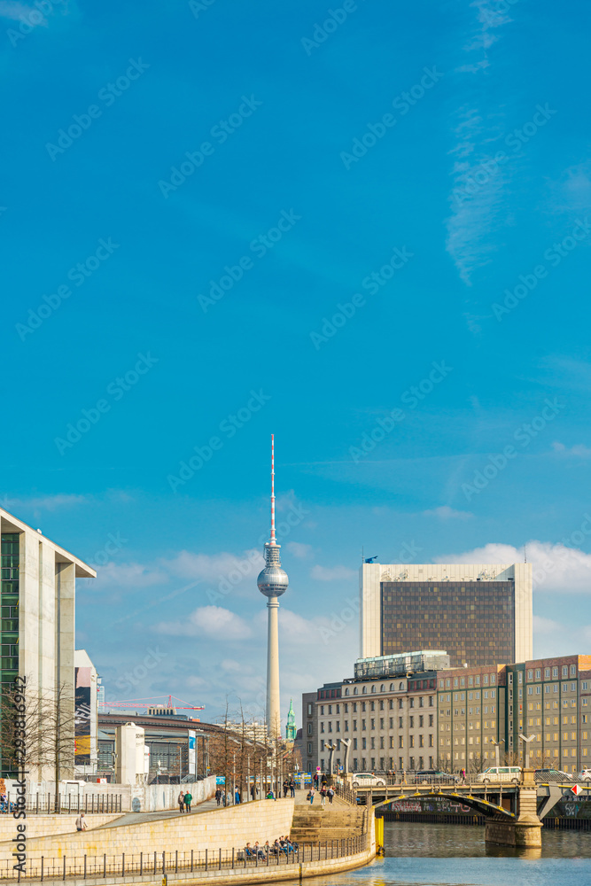 BERLIN, GERMANY- March 11, 2018 : Tv tower or Fersehturm. BERLIN, Germany.
