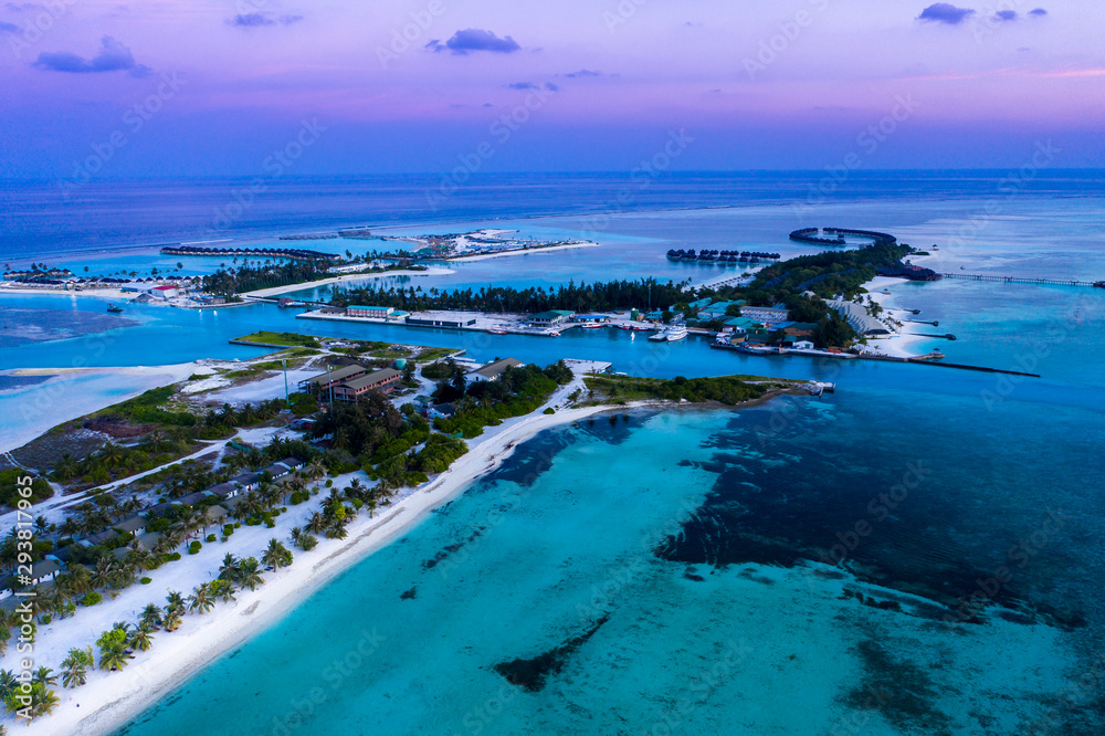 Aerial view, Maldives, South Male Atoll, Maldives Fun Island lagoon