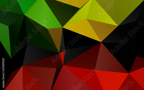 Light Green  Red vector blurry triangle template. A completely new color illustration in a vague style. Template for a cell phone background.