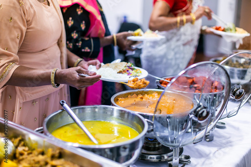 Catering Indian authentic snacks and food close up