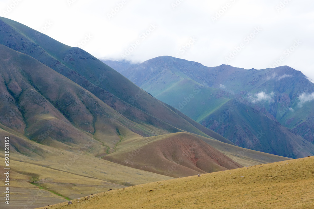 Mountains of lower Tian Shan range in Kyrgyzstan near Kochkor