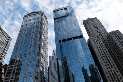 Chicago skyscrapers view from Michigan River 1