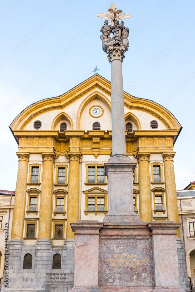 Obraz premium Holy Trinity Church in Ljubljana, Slovenia