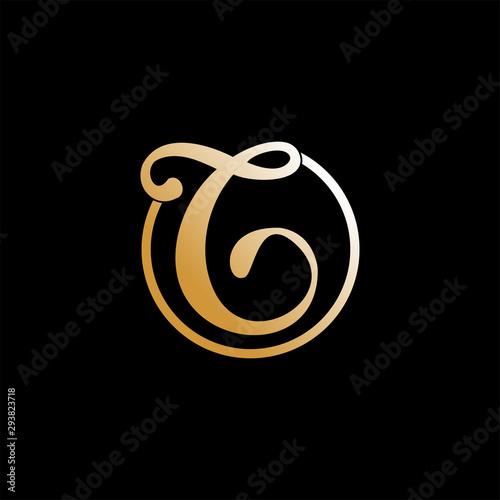  gold script letter b .