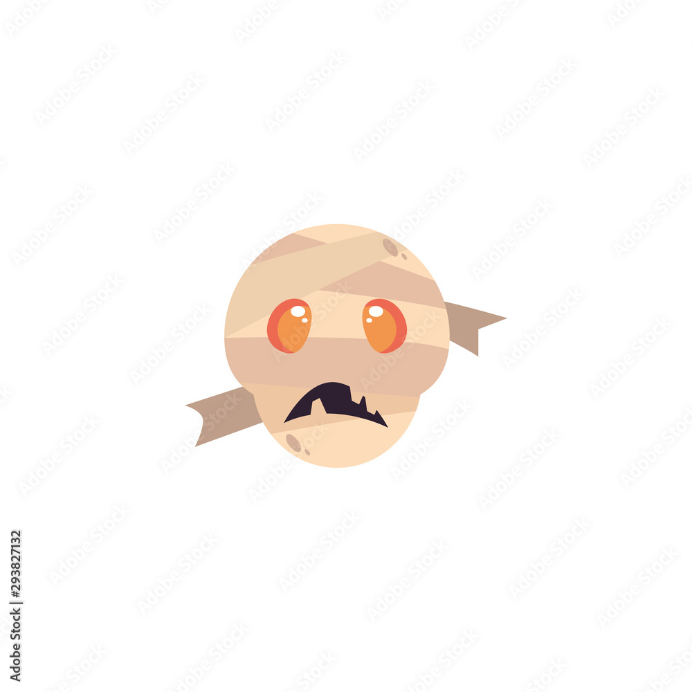 mummy head on white background mummy head on white background