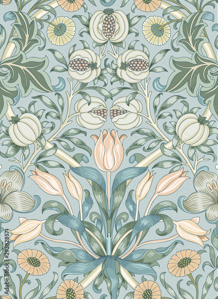 Floral seamless pattern. Modern seamless pattern for interior decoration, wrapping paper, graphic design and textile. Vector illustration. Backgrounds. Floral seamless pattern. Modern seamless pattern for interior decoration, wrapping paper, graphic design and textile. Vector illustration. Backgrounds.