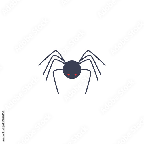 creepy spider animal on white background
