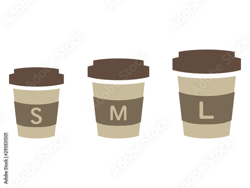 Coffee 3 different sizes SML