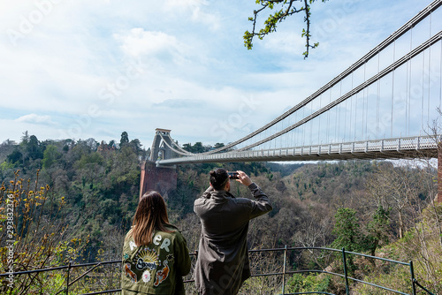 ouble photographing the Bristol  suspension bridge photo