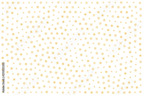 Background with various golden snowflakes