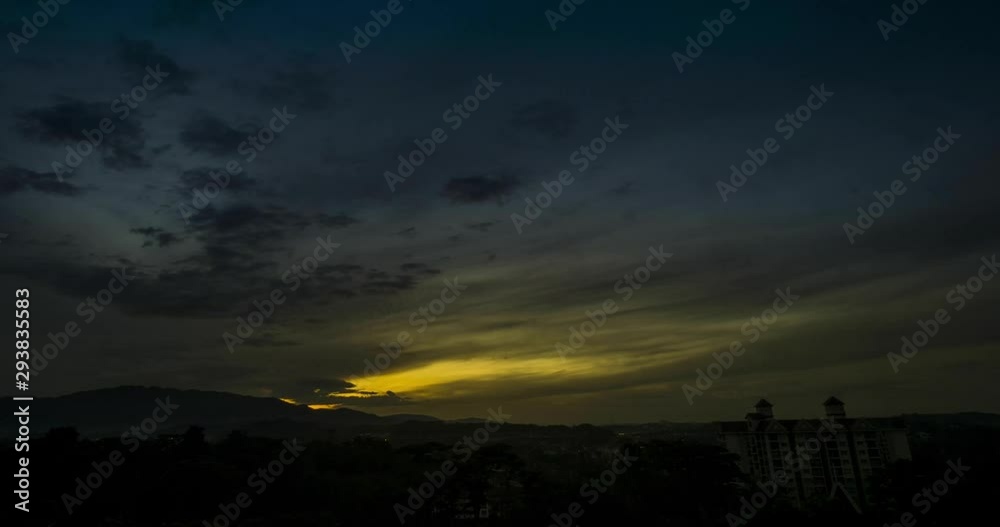 Time lapse of sunrise early in the morning in Malaysia Time lapse of sunrise early in the morning in Malaysia