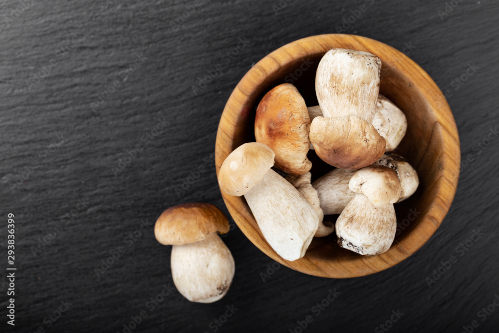 raw mushrooms in a plate